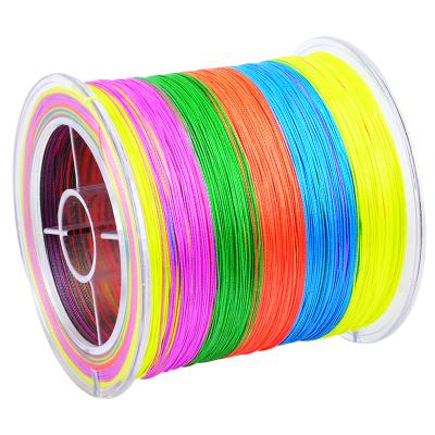 China Multi color roving High-knot pe strength fishing line braided 12 rovings long fishing line for sale