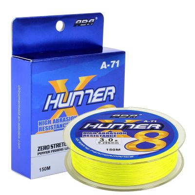 China High-knot strength no fading coated 8 strand pe fishing line for sale