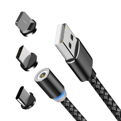 China Mobile Phone Types Custom Logo 3 In 1 Magnetic Phone Cable For Micro/IOS/Type C Mobile Phone 1M USB Fast Charging Magnetic Cable With Cheap Price for sale