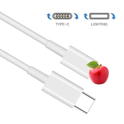 China Premium White 1M Mobile Phone Power Delivery USB C to Light Up 20W Palladium Fast Charger Data Line Cable Cord For iPhone 13 12 11 Mini Pro Max for sale