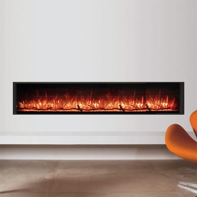 China Hotel Super Slim Long Decorative 3D Electric Fireplace Heaters Insert for sale