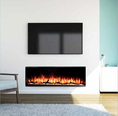 China Hotel Modern 3 Sided Electric Fireplace Insert In Wall Decor LED Flame 40 50 60 72 Inch Decorative Electric Fireplace Media Walls for sale