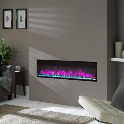 China Hotel Best Built In Electric Fireplace 60 70 80 90 100 Inch Mirrored Stainless Steel Fire Place for sale