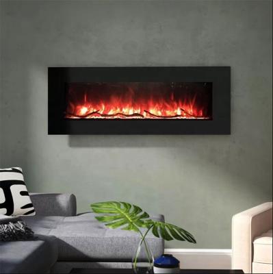 China Hotel 40 50 60 72 80 Inch Wall Mounted Electric Fireplace Heater Remote Control Decor Fires LED Electric Wall Heater for sale