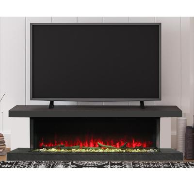 China Modern Hotel Stand Electric Fireplace TV Mantel 3D LED Remote Control 3D Flame 7 Colors 3 Sided Electric Fireplace Wholesale for sale