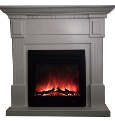 China Hotel Fireplace Surround Freestanding Electric Wood Heater 1500W Fire Place Mantel Insert 35 Inch for sale