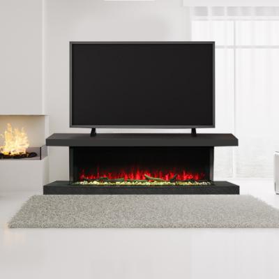 China Hotel 60 Inch TV Stand Electric Fireplace 3D Decorative Flame Electric Fireplace LED Mantel for sale