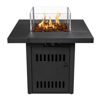 China Outdoor Fire Pit Table Gas BBQ Heater Burner Outdoor Square Patio Fire Pit Table Set Propane Butane for sale