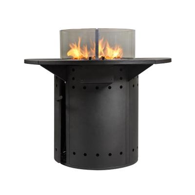 China Outdoor Heater BBQ Round Outdoor Fire Pit Garden Steel Table Pit Table Gas Kit Large Patio Fire Pit Table Set Propane Butane Gas Burner Fire for sale