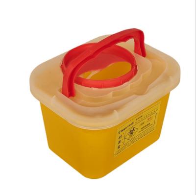 China Hospital Shape Injection Needle Disposal Plastic Square Sharps Container Medical PP PP Waste Box for sale