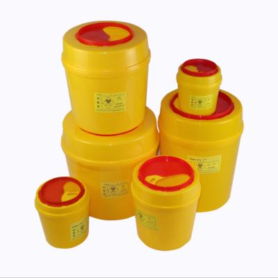 China Plastic PP Round Shape Hospital Biohazard Waste Bin Disposable Needle Medical Sharps Container for sale