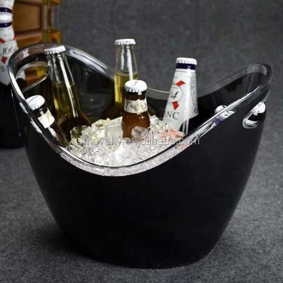 China Long Lasting Hot Sale 12L Large Plastic Ice Bucket Boat Shaped Champagne Wine Bucket Beer Bar Ice Bucket for sale