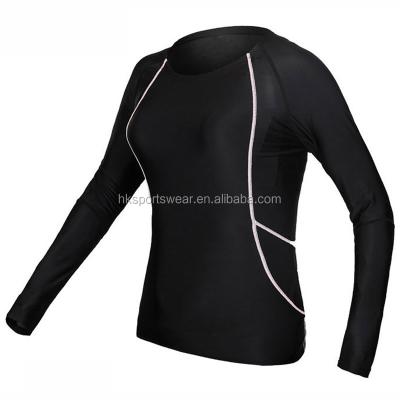 China Antibacterial Custom Print Sports Training Rash Guard, OEM Fashion Design Long Sleeves Compression Shirts, Women Thermal Base Layer Tops for sale