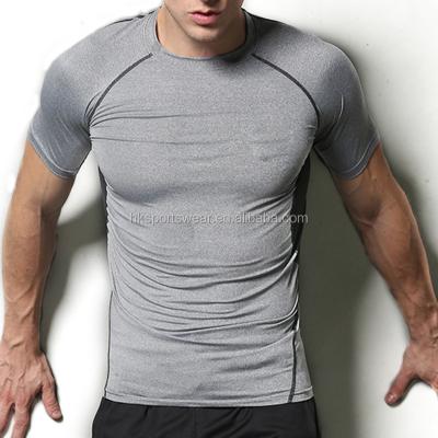 China Antibacterial men's gym quick dry shirts, hot sale nylon sports shirts, printed sports underwear for sale