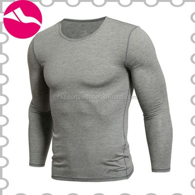 China Custom Logo Running Compression Rash Guard Antibacterial For Men, Mens Thermal Sport Base Layer Shirts Printed For Gym And Workout Wear for sale