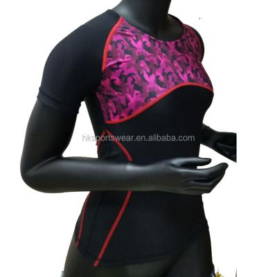 China Antibacterial Women Lycra Rash Guards, Sports Rash Vest For Lady, Compression Nylon Shirts for sale