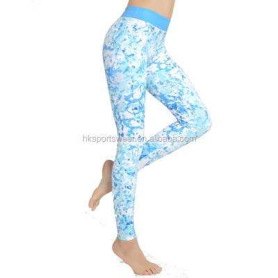 China Full OEM Sublimation Antibacterial Polyester And Nylon Yoga Pants With Breathable Lightweight Yoga Pants for sale