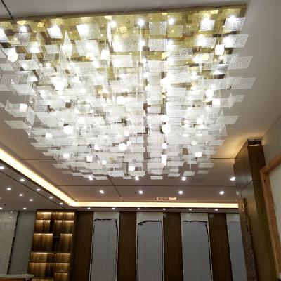 China White Room Hall Banquet Modern New Product Decoration Exhibition Custom Large Glass Led Ceiling Chandelier Light for sale