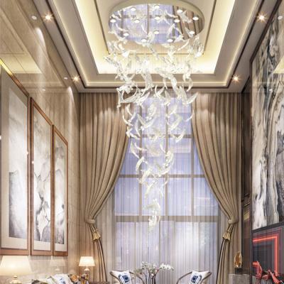 China Modern Nordic Custom Glass Staircase Lobby Luxury Style Hotel Decoration Led Chandelier Lamp for sale