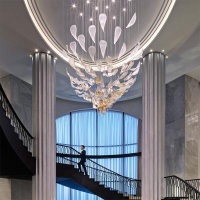 China Large LED Custom Luxury Modern Glass Project Hotel Factory Price Indoor Chandelier Light for sale