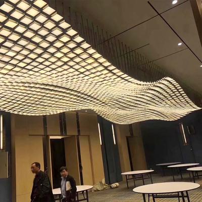 China Modern European Style Decor Hotel Lobby Villa Pavilion Custom Large Glass Led Panel Chandelier Light for sale