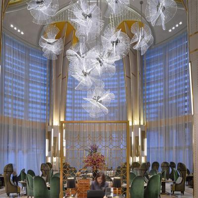 China Customization Decor Hotel Lobby Chandelier Modern Building Luxury Acrylic Light for sale