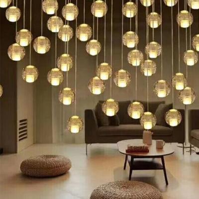 China Modern style luxury hotel decor hotel lobby custom made glass villa large modern balls led chandelier light for sale