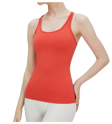 China 2023 Breathable Gym Fitness Yoga Wear Women's Fitness Sleeveless Slim Fit Sports Invest Women Gym Ribbed Tank Tops for sale