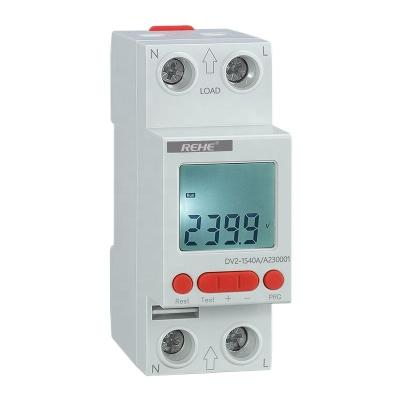 China DV2-1S40A Sealed Digital LCD Display Under Voltage Over Voltage Auto Reset Protecter Device for sale