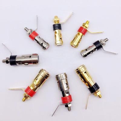 China audio & Video Loudspeaker Binding Post Terminal Brass Push Type Solder Type For Amplifier Power Audio Video Cable Panel / Chassis Mount for sale