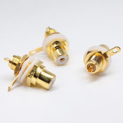 China RF Gold Plated Female RCA Chassis Connector , Audio Terminal Jack Panel Mount RCA Socket Female Connector for sale