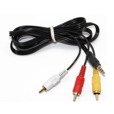 China Speaker 3.5 mm to RCA AV Camcorder Video Cable for Smartphones, MP3, Tablets, Speakers, Home Theater (3.5 straight to 3 RCA 1.5m) for sale