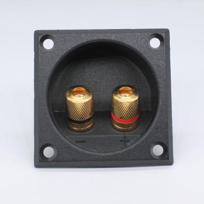 China Round Copper+ABS Square Cup Terminal Speaker Parts Speaker Terminal Plate With Gold Plating Clip Terminals 80x80mm 75X75mm 65x65mm 55x55mm for sale