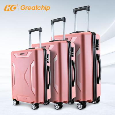 China Custom Trolley Carry-On Suitcase Sets Luggage Bags Hard PP Cabin Travel Tag for sale