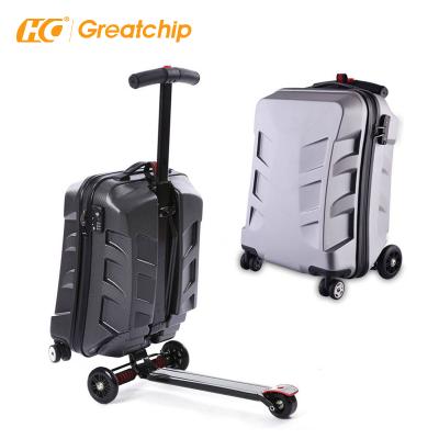 China Cool Online / Offline / Wholesale / Retailer Mens Trolley Scooter Luggage Case , Boarding Scooter Luggage for sale