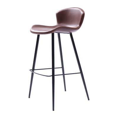 China Industrial Cheap French Style Leather Restaurant Brown Metal Dining Chair Upholstered Furniture Dining Chairs With Back for sale