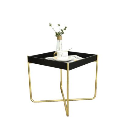 China Metal Adjustable Modern Wooden French Side Coffee Table Bedroom Side Tables (Others) For Living Room Furniture Square Sofa Side Table Foldable for sale