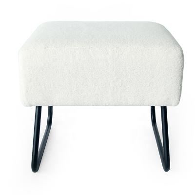 China Nordic Adjustable Sofa Stool Modern Velvet Living Room (Other) Bedroom Dining Furniture Luxury Sofa Stool White Kids Sneak Black Metal Legs for sale