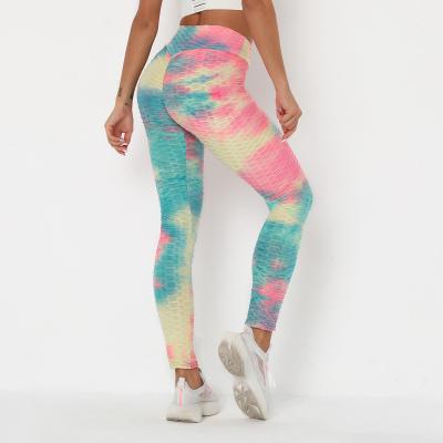 China Dorpshipping Breathable Digital Printing Custom Logo Fashion High Waist Tie Dye Leggings For Women Activewear for sale