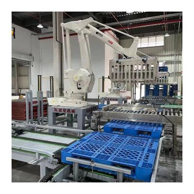 China High Efficiency Carton Box Robot Stacking Machine Illing Sealing Palletizer Robot Packing Production Line for sale