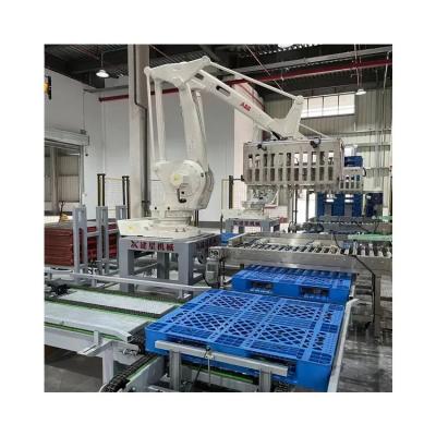 China Hot Selling Pallet Stack Automatic Carton Box High Efficiency Robot Palletizer Palletizing Line for sale