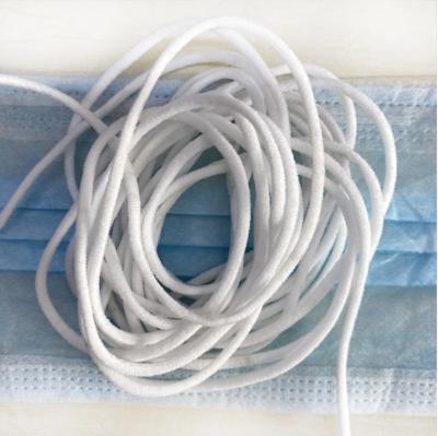 China Huitianli Elastic Band Disposable White Round Elastic Spandex 3mm Earloop For Facemask for sale