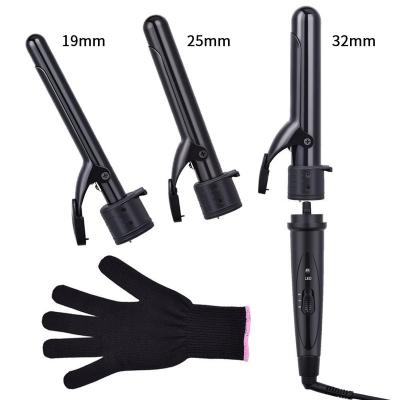 China Golly Black Hairdressing Magic Wand Private Label Ceramic Hot Selling Professional Ceramic Curling Electric Interchangeable 5p Hair Curler for sale