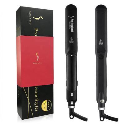 China Quick Heat Up Private Label Hotel Professional Salon Styler Ceramic Flat Iron Vapor Hair Straightener for sale