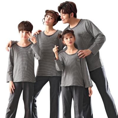 China QUICK DRY Family Matching Pajamas Two Piece Pajamas Sleepwear Pajamas Striped Pj Set Lounge Use For Adult Kids for sale