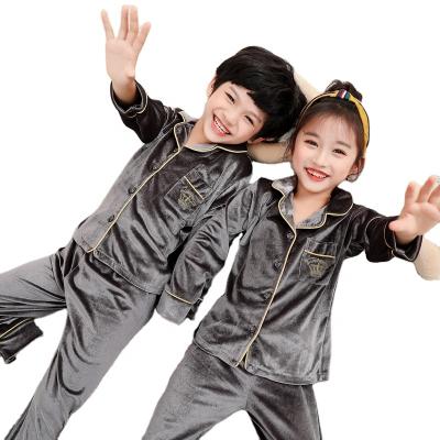 China Winter thermal children's velor thermal pajamas set cute soft kids pajamas long sleeve long pants for sale