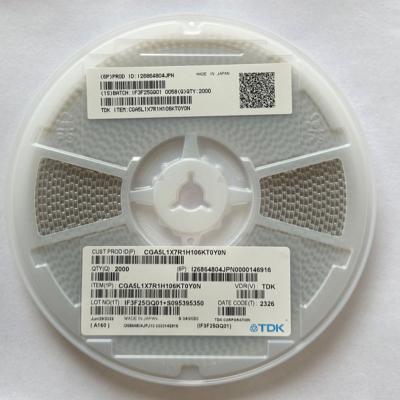 Chine TDK CGA5L1X7R1H106KT0Y0N Condensateurs céramiques multicouches MLCC - SMD/SMT 1206 50V 10uF 10% AEC-Q200 100% originaux et importés à vendre