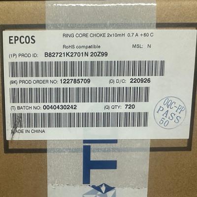 China TDK/EPCOS B82721K2701N020 Power Line Common Mode Choke 10mH 0.7A 550mohms 100% origineel en ingevoerd Te koop