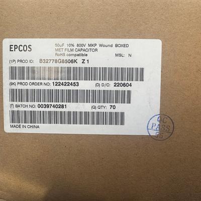 China B32778G8506K000 TDK / EPCOS Film Capacitors 50uF 10% 800volt MKP DCLink 100% original e importado à venda