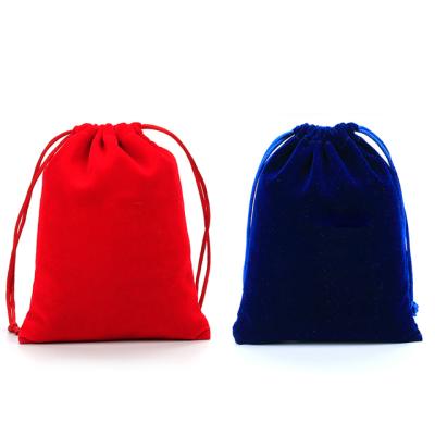 China China Manufacturer Reusable Reusable Red Drawstring Large Pouch Soft Red Velvet Pouch Bag for sale